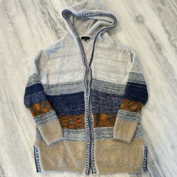 FATE Siana Stitch Detailed Hooded Open Cardigan Sweater size Large - Picture 2 of 8